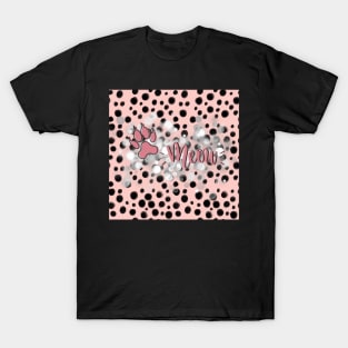 Pink Black Meow Sparkle Kitty T-Shirt